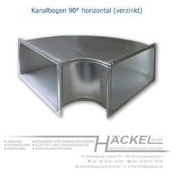 Kanalbogen 90 Grad horizontal verzinkt