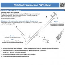 Rohrfrderschnecke<br> 150 mm - Lnge 9 m